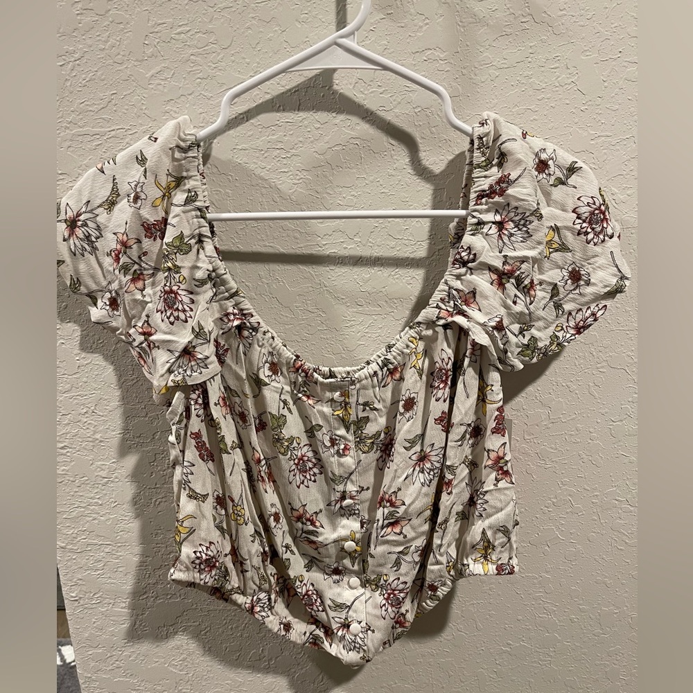 Super cute 2 piece crop top with a maxi high low skirt.